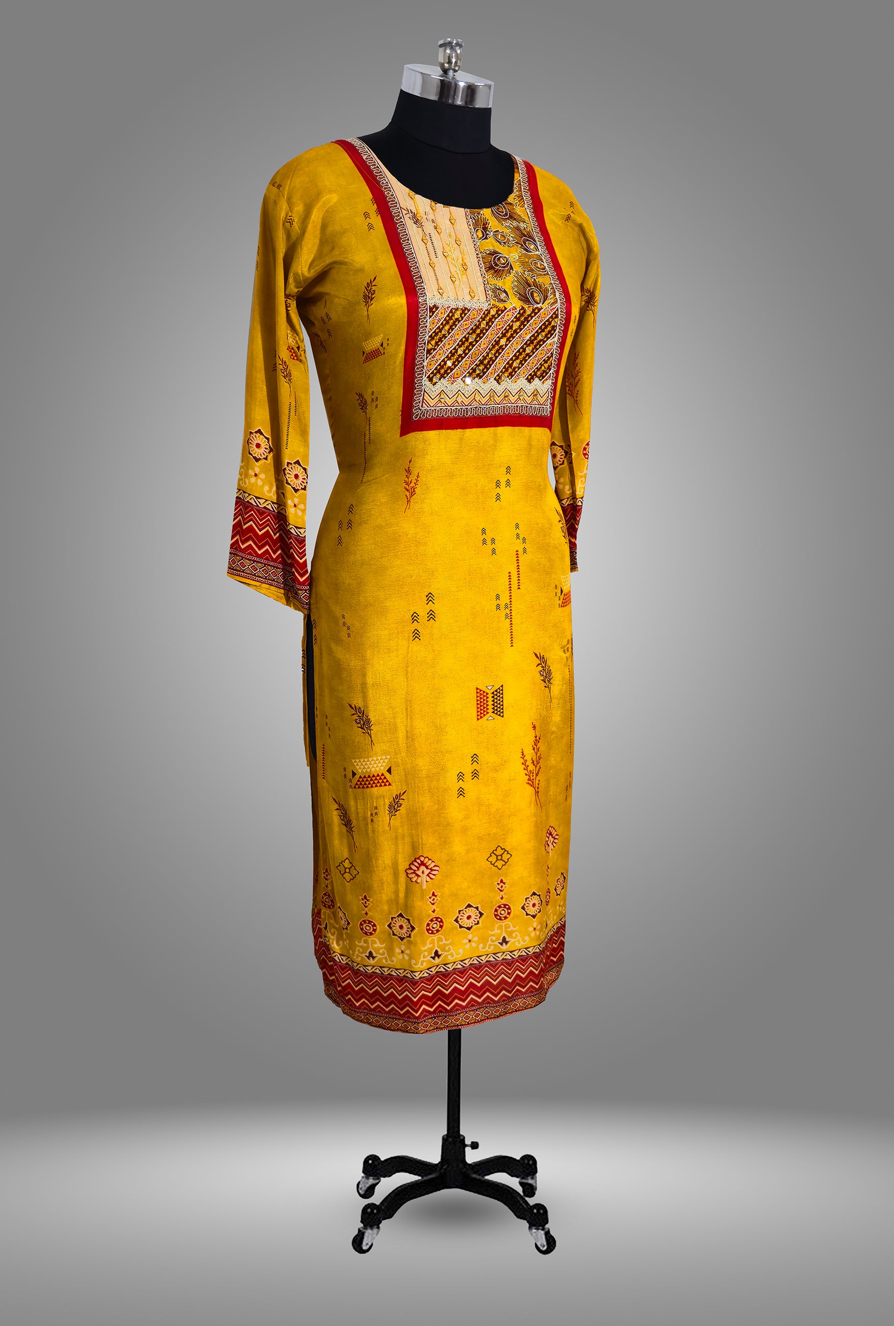 KURTA WITH PANT AND DUPPATA WITH YELLOW