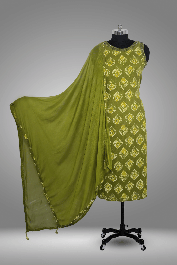 KURTA WITH PANT  AND DUPPATA WITH Lemon COLOR