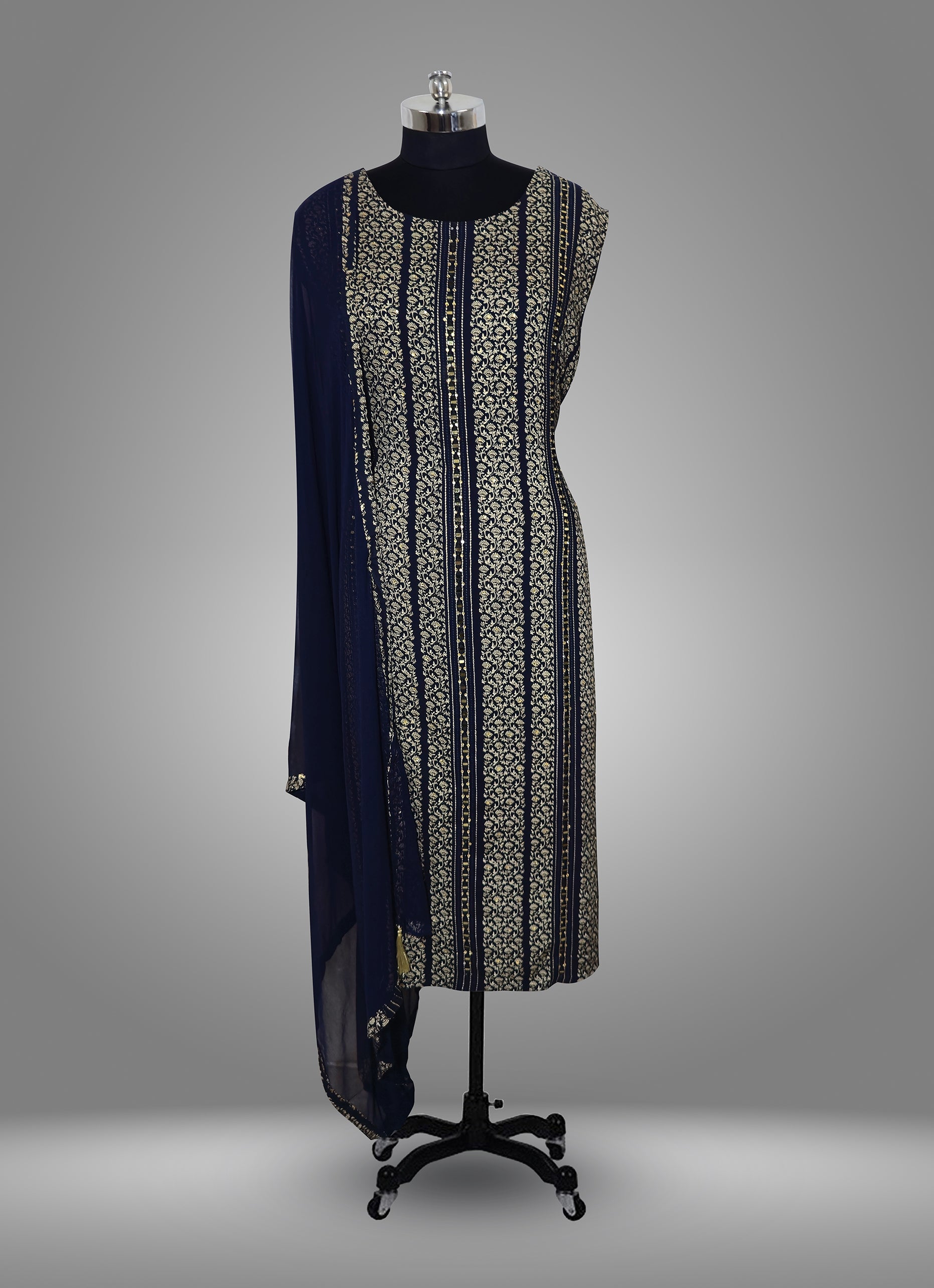 KURTA WITH PANT  AND DUPPATA WITH Dark Blue