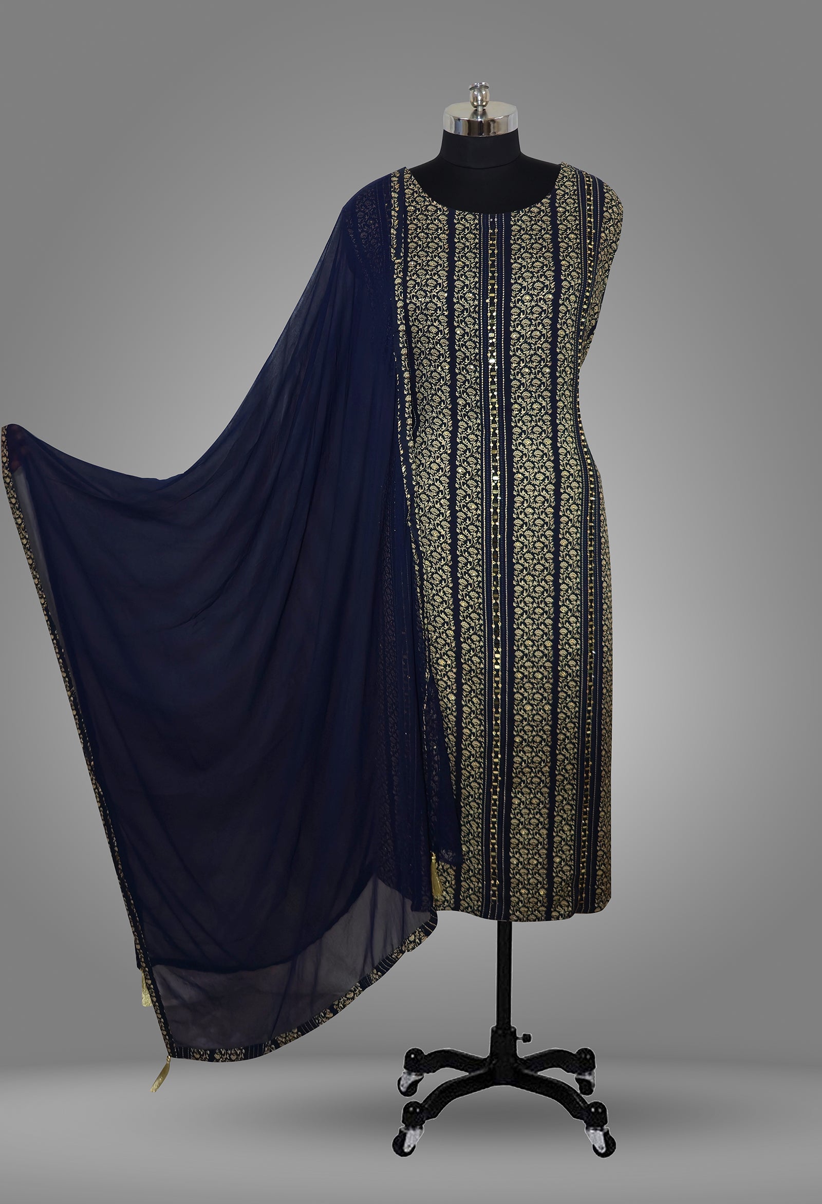 KURTA WITH PANT  AND DUPPATA WITH Dark Blue