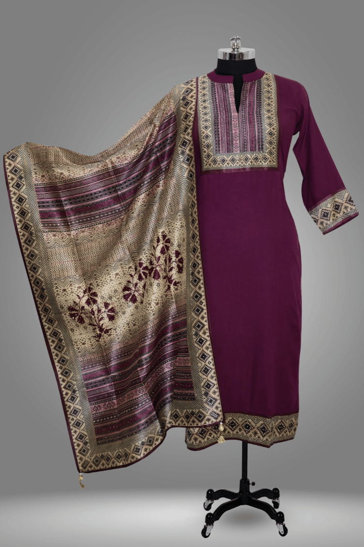 KURTA WITH PANT AND DUPPATA WITH Magenta