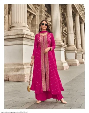 A Line Suit Set viscos jacquard silk ( hand embroiderd work )